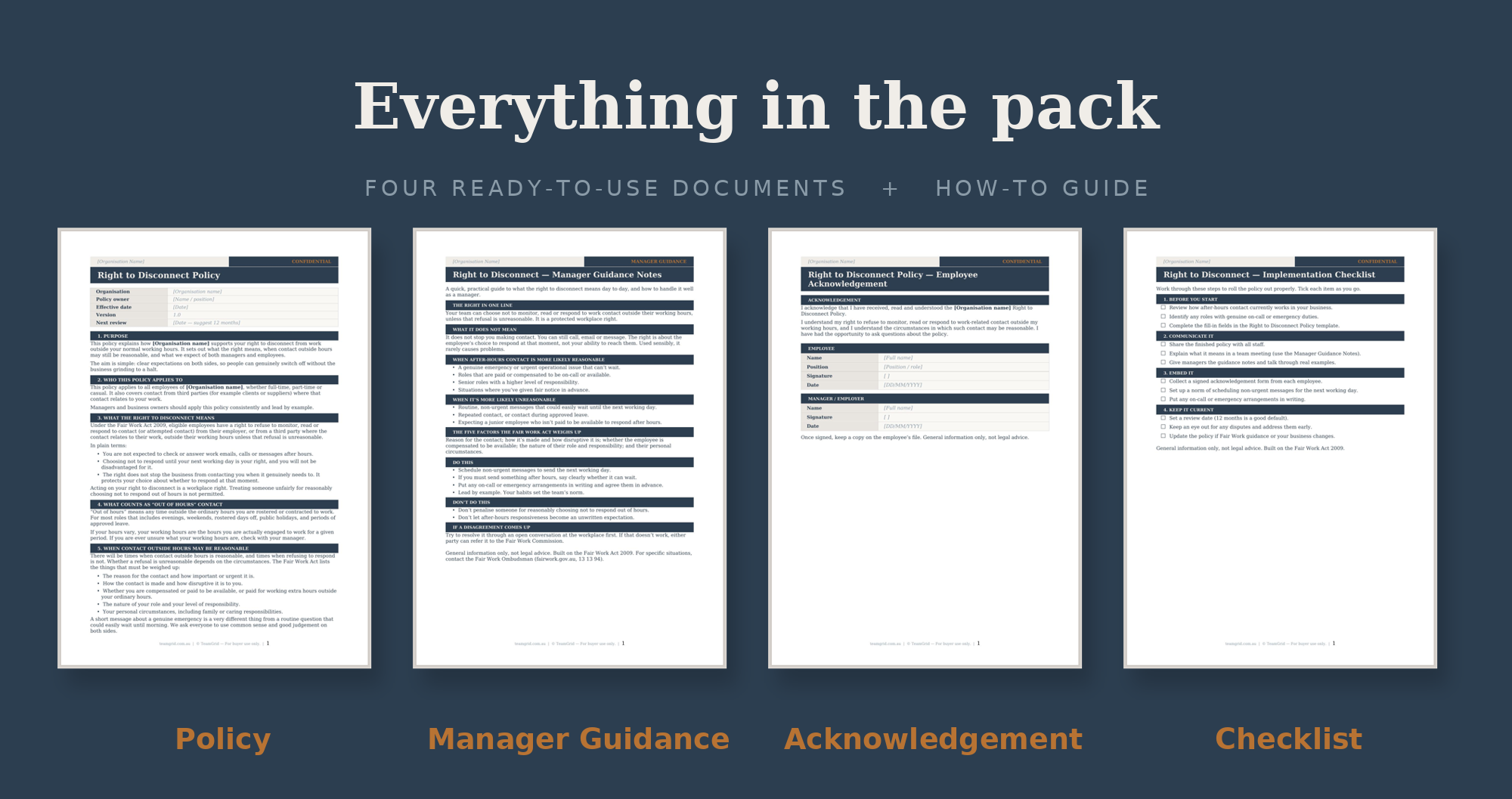 Right to Disconnect Policy Template | Australian Fair Work | Editable Word Pack