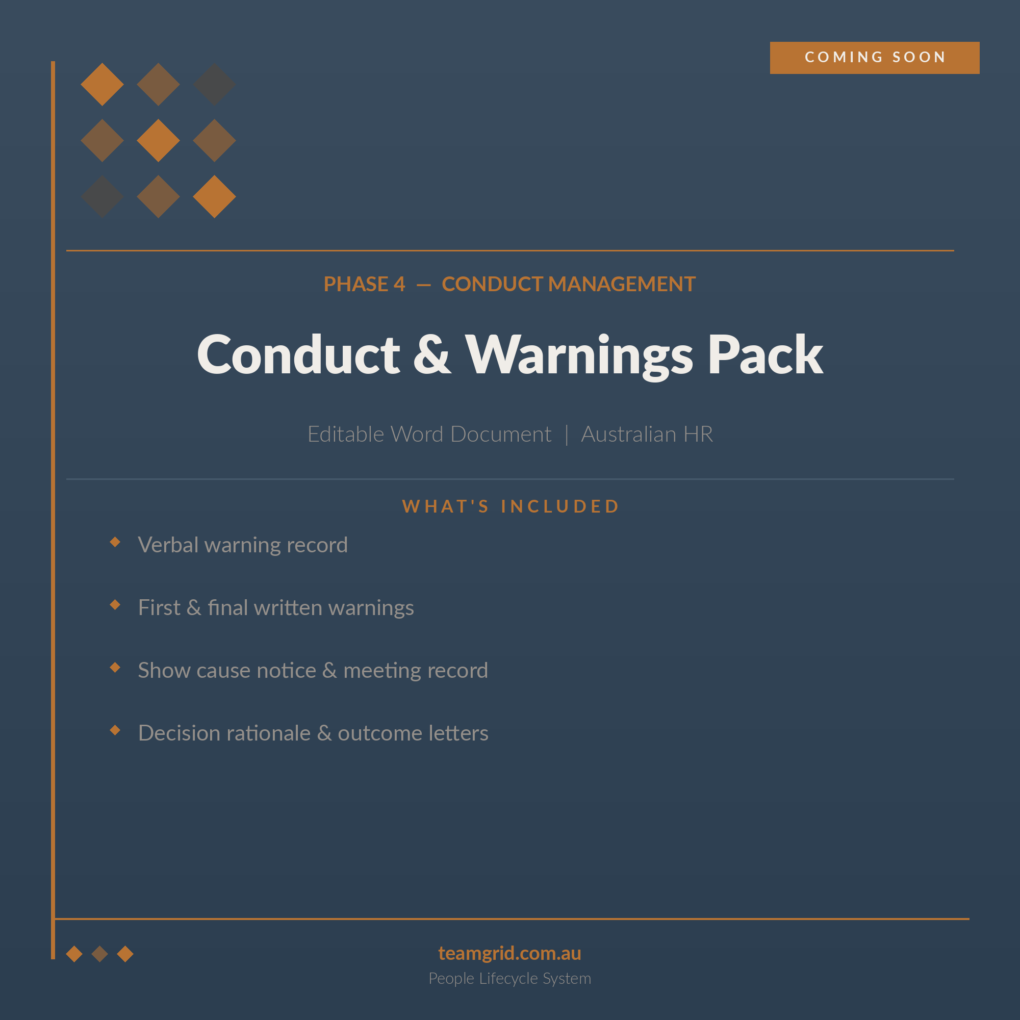 Written Warning & Employee Conduct Templates | Australian Fair Work | Editable Word Pack