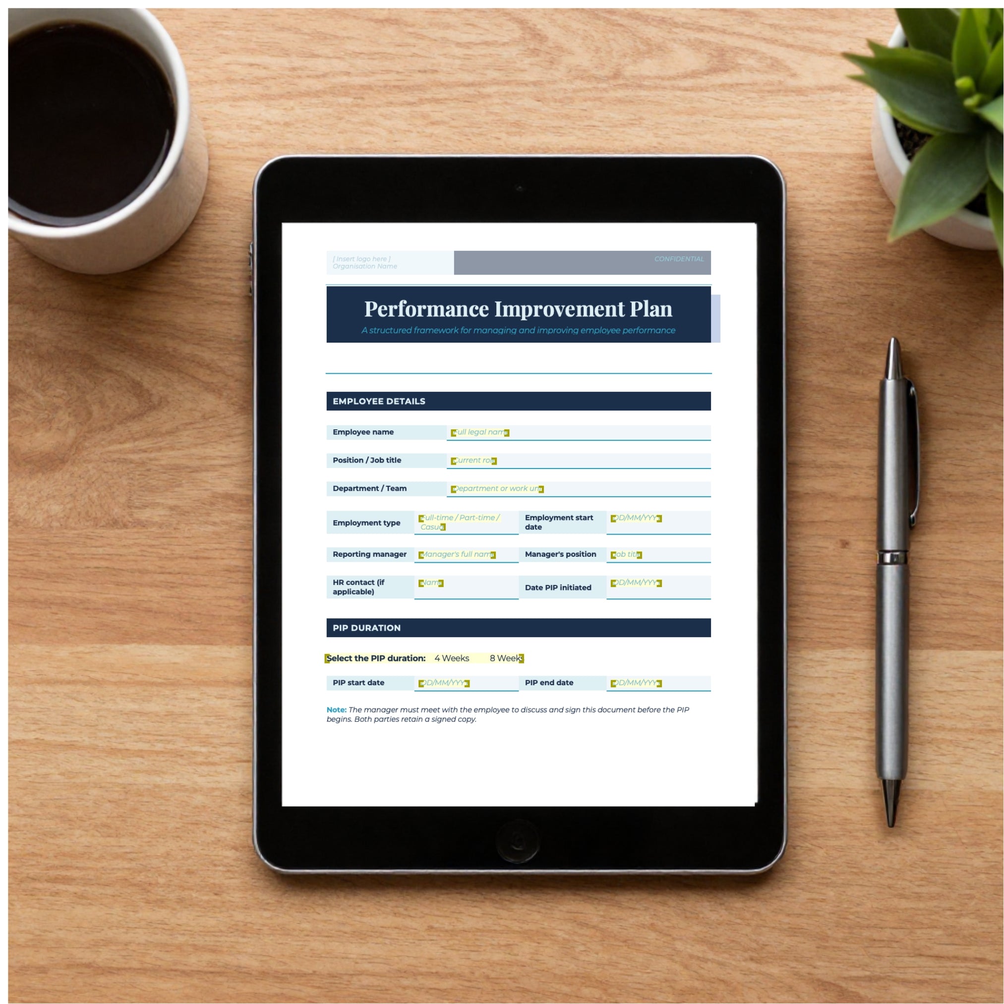 Performance Improvement Plan Template Pack | Editable Word Document | Australian HR
